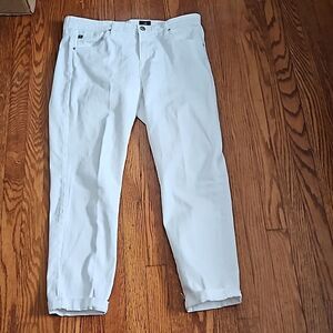 AG Adriano Golschmied white jean cigarette roll up